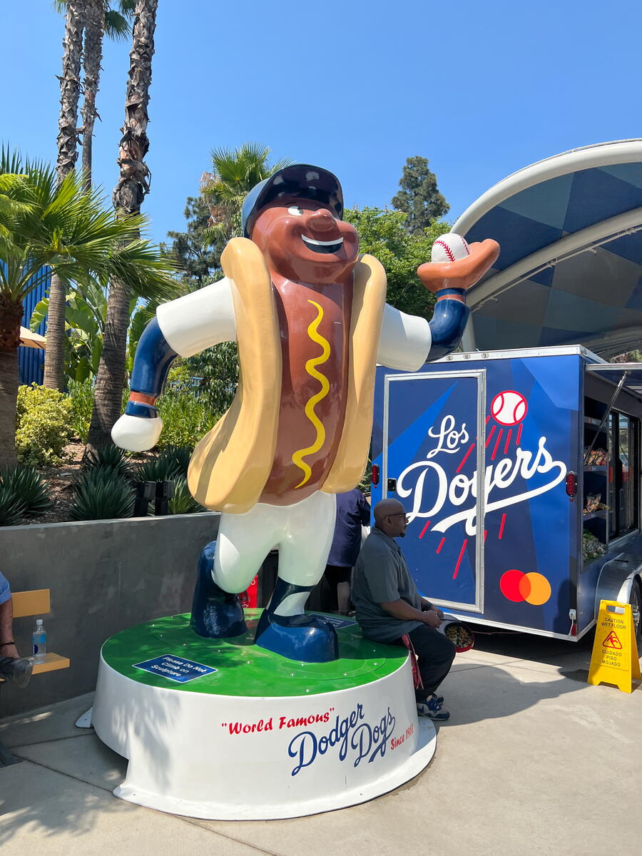 Los Angeles Dodger Dog Mascot Statue